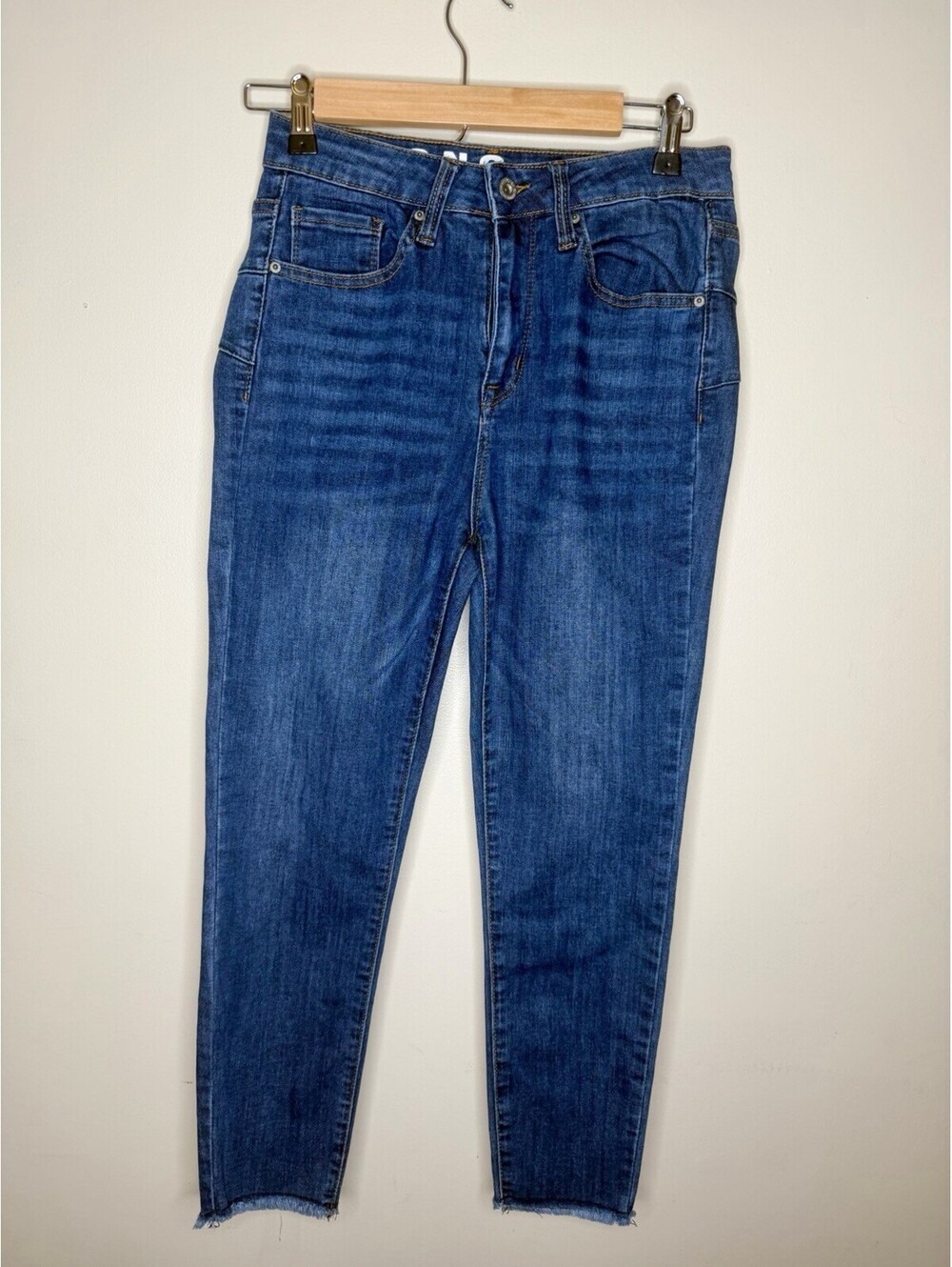 S.O.N.G. Women's Curvy Jeans 9/29 High Rise Skinny Ankle Stretch Med. Wash Blue